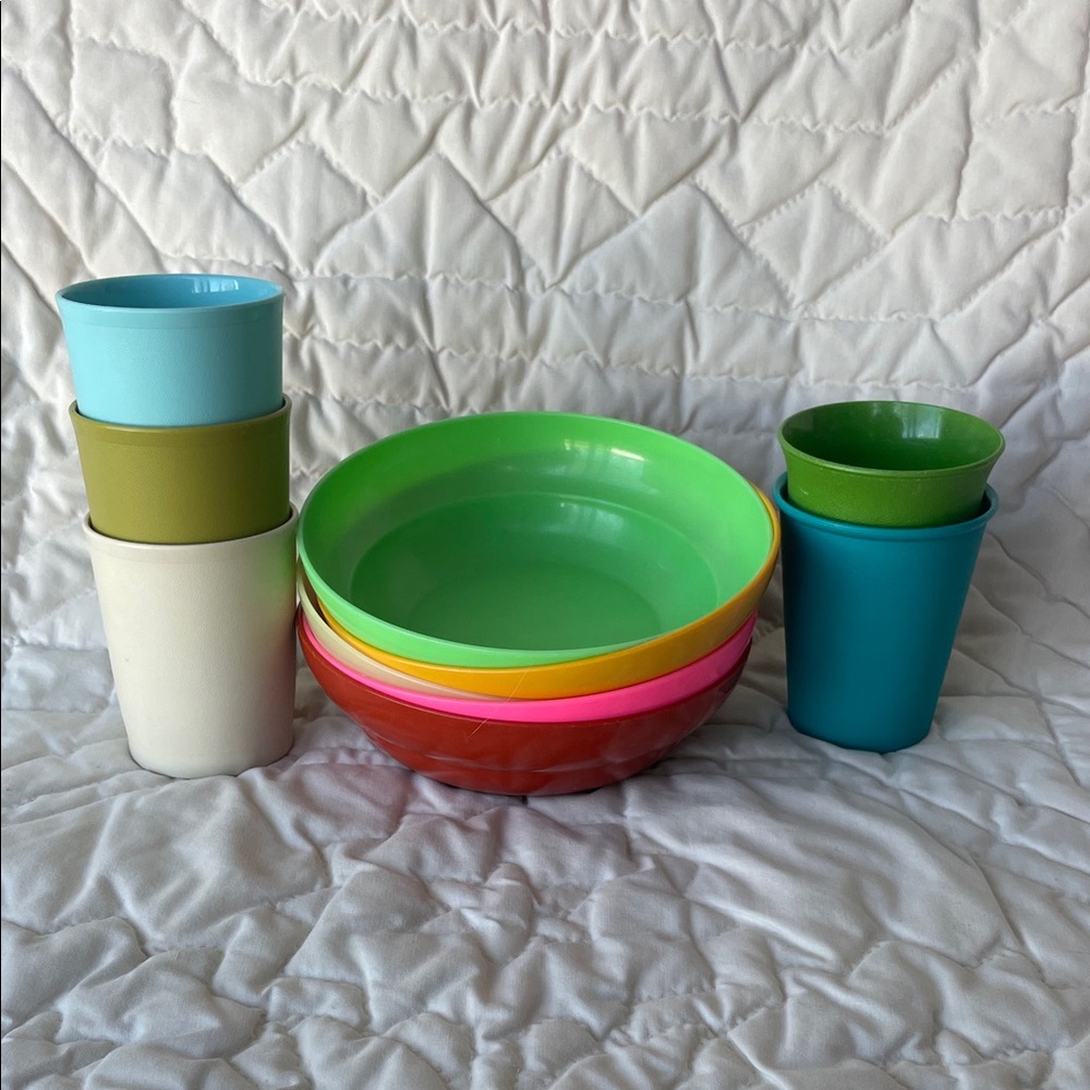 Tupperware Bright Color Bowls and Cups -unbreakable-